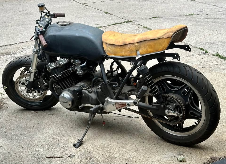 CB900F at purchase — engine on wheels